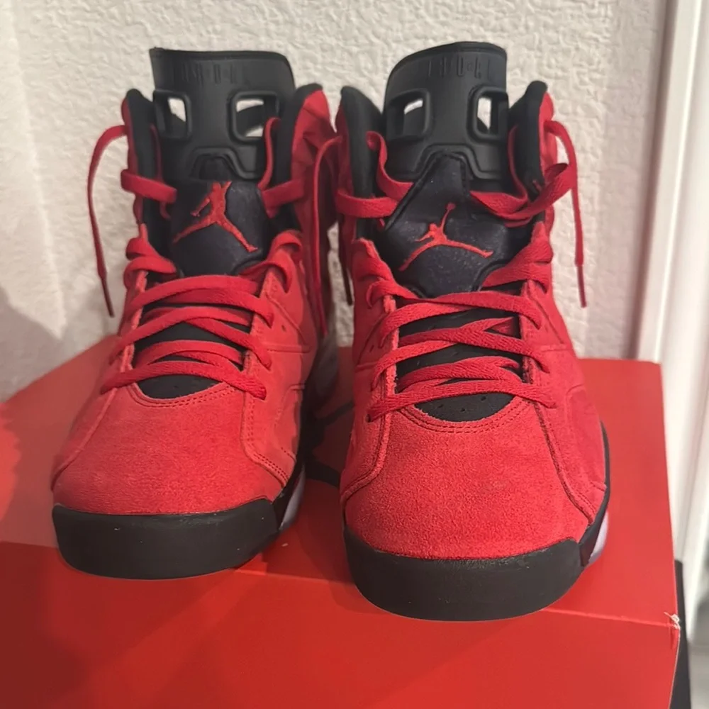 Air Jordan Retro 6 Red Sneakers - Picture 2 of 5